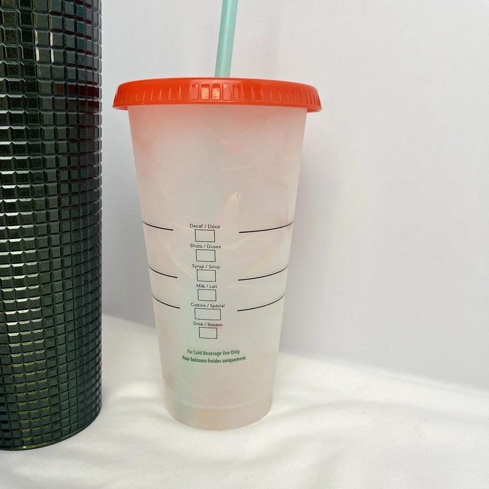 Starbucks Cup Lot Winter Green Grid Tumbler Color Change Confetti Blue Mushrooms